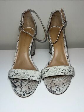Banana Republic Snake-Print Ankle-Strap Block Heel Sandals